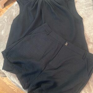 Elegant Black Women's shirt and short set